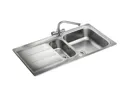 Rangemaster Glendale Inset 1.5 Bowl Stainless Steel Kitchen Sink with Waste