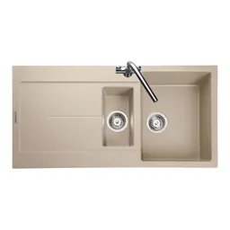 Rangemaster Scoria Granite 1.5 Bowl Inset Kitchen Sink with Waste – Stone