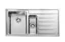 Rangemaster Rockford 1.5 Bowl Stainless Steel Kitchen Sink - Right Hand Drainer with Waste