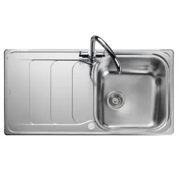 Rangemaster Houston Single Bowl Stainless Steel Kitchen Sink with Waste