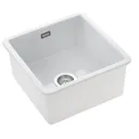 Rangemaster Rustique Ceramic Square Single Bowl Kitchen Sink with Waste - White
