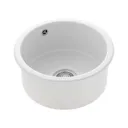 Rangemaster Rustique Round Ceramic Single Bowl Kitchen Sink with Waste