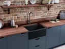 Rangemaster Belfast Ceramic Single Bowl Kitchen Sink with Waste - Anthracite Grey