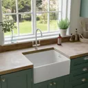 Rangemaster Grange 1 Bowl White Ceramic Kitchen Sink with Waste CGR595WH/