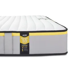 Jay-Be Benchmark S5 Yellow Open Coil & E-Pocket Spring topped with Advance e -Fibre hypoallergenic Water resistant Open coil Double Mattress