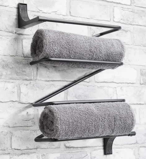 Vale Designs Sparkle 3 Tier Towel Store Black 310 x 427mm