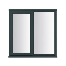 Clear Double glazed Anthracite grey Timber Left-handed Window, (H)1045mm (W)1195mm