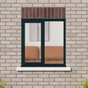 Clear Double glazed Anthracite grey Timber Left-handed Window, (H)1195mm (W)1195mm