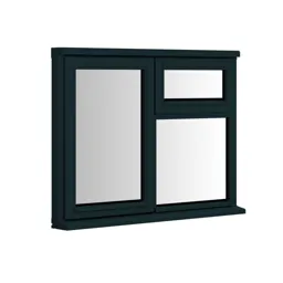 Clear Double glazed Anthracite grey Timber Left-handed Window, (H)1195mm (W)1195mm