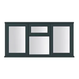 Clear Double glazed Anthracite grey Timber Side & top hung Window, (H)1195mm (W)1795mm
