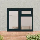 Clear Double glazed Anthracite grey Timber Left-handed Top hung Window, (H)895mm (W)1195mm