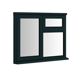 Clear Double glazed Anthracite grey Timber Left-handed Window, (H)895mm (W)910mm