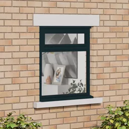 Clear Double glazed Anthracite grey Timber Top hung Window, (H)895mm (W)910mm