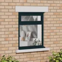 Clear Double glazed Anthracite grey Timber Top hung Window, (H)895mm (W)1195mm
