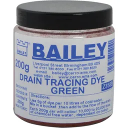 Bailey Drain Tracing Dye - Green, 200g