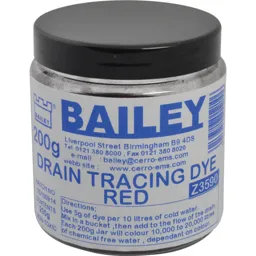Bailey Drain Tracing Dye - Red, 200g
