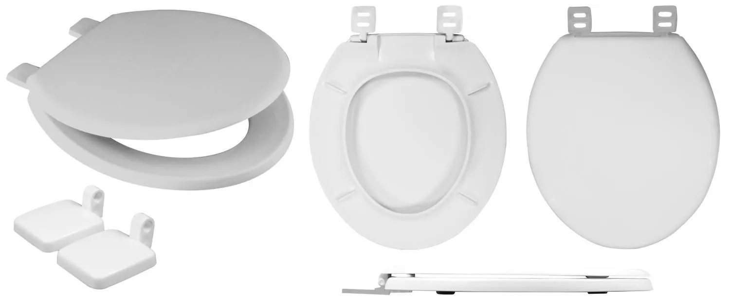 Emerald Thermoplastic White Toilet Seat