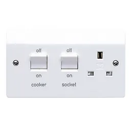 MK White Cooker switch & socket