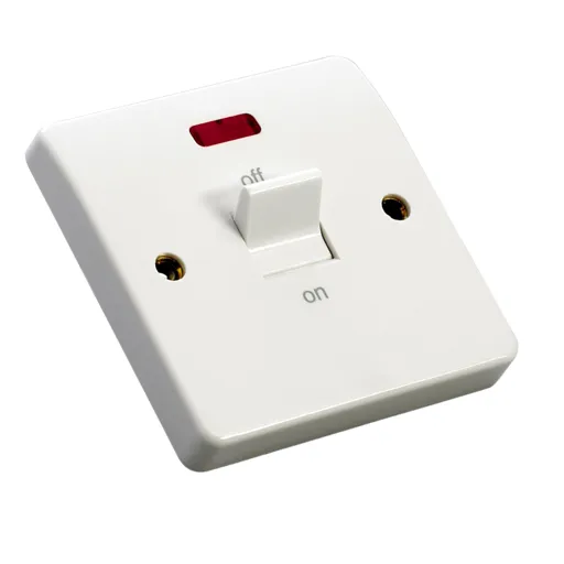 MK 32A White Raised slim Control switch with LED Indicator