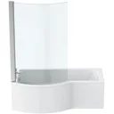 Ideal Standard Connect Air left hand shower bath with bath screen and front panel 1700 x 900