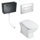 Ideal Standard Studio Echo back to wall toilet with soft close seat, concealed toilet cistern and push plate