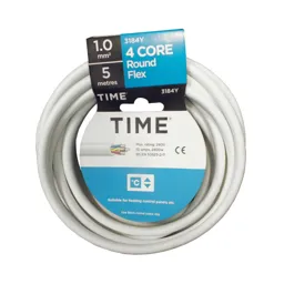 Time 3184Y White 4 core Multi-core cable 1mm² x 5m