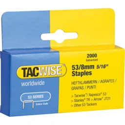 Tacwise 53/12 Staples - 8mm, Pack of 2000