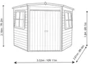 Shire Murrow 10x10 Pent Dip treated Shiplap Honey brown Wooden Shed with floor