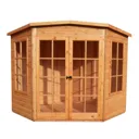 Shire Hampton 7x7 Toughened glass Pent Shiplap Wooden Summer house - Assembly service included