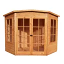 Shire Hampton 10x10 Toughened glass Pent Shiplap Wooden Summer house - Assembly service included