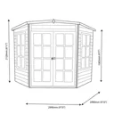 Shire Hampton 10x10 Toughened glass Pent Shiplap Wooden Summer house - Assembly service included