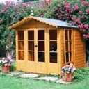 Shire Kensington 7x7 Toughened glass Apex Shiplap Wooden Summer house - Assembly service included