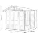 Shire Kensington 7x7 Toughened glass Apex Shiplap Wooden Summer house (Base included) - Assembly service included