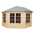 Shire Belvoir 10x10 Toughened glass Apex Tongue & groove Wooden Cabin