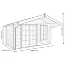 Shire Cannock 10x10 Toughened glass Apex Tongue & groove Wooden Cabin