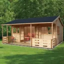 Shire Kingswood 18x20 Apex Tongue & groove Wooden Cabin - Assembly service included