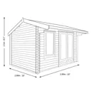 Shire Marlborough 10x10 Toughened glass Apex Tongue & groove Wooden Cabin