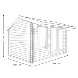 Shire Marlborough 10x10 Apex Tongue & groove Wooden Cabin