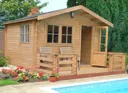 Shire Kinver Toughened glass Apex Tongue & groove Wooden Cabin