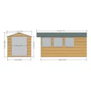 Shire Jersey 13x7 Apex Dip treated Shiplap Honey brown Wooden Shed with floor - Assembly service included