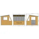 Shire Iceni 8x8 Pent Dip treated Shiplap Wooden Shed with floor