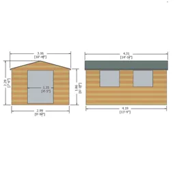 Shire Bison 14x10 Apex Shiplap Wooden Shed - Assembly service included