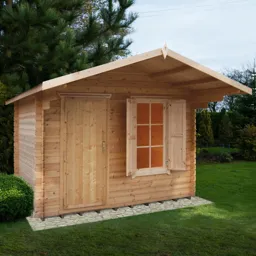 Shire Hopton 10x8 Toughened glass Apex Tongue & groove Wooden Cabin