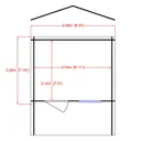 Shire Hopton 10x8 Toughened glass Apex Tongue & groove Wooden Cabin - Assembly service included