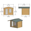 Shire Hopton 10x8 Toughened glass Apex Tongue & groove Wooden Cabin - Assembly service included