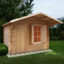 Shire Hopton 10x12 Toughened glass Apex Tongue & groove Wooden Cabin