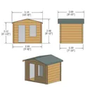 Shire Bucknells 10x8 Toughened glass Apex Tongue & groove Wooden Cabin - Assembly service included
