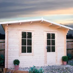 Shire Bucknells 10x10 Toughened glass Apex Tongue & groove Wooden Cabin - Assembly service included