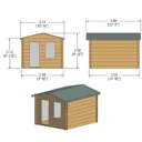 Shire Bucknells 10x12 Toughened glass Apex Tongue & groove Wooden Cabin - Assembly service included