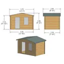 Shire Bucknells 12x8 Toughened glass Apex Tongue & groove Wooden Cabin - Assembly service included